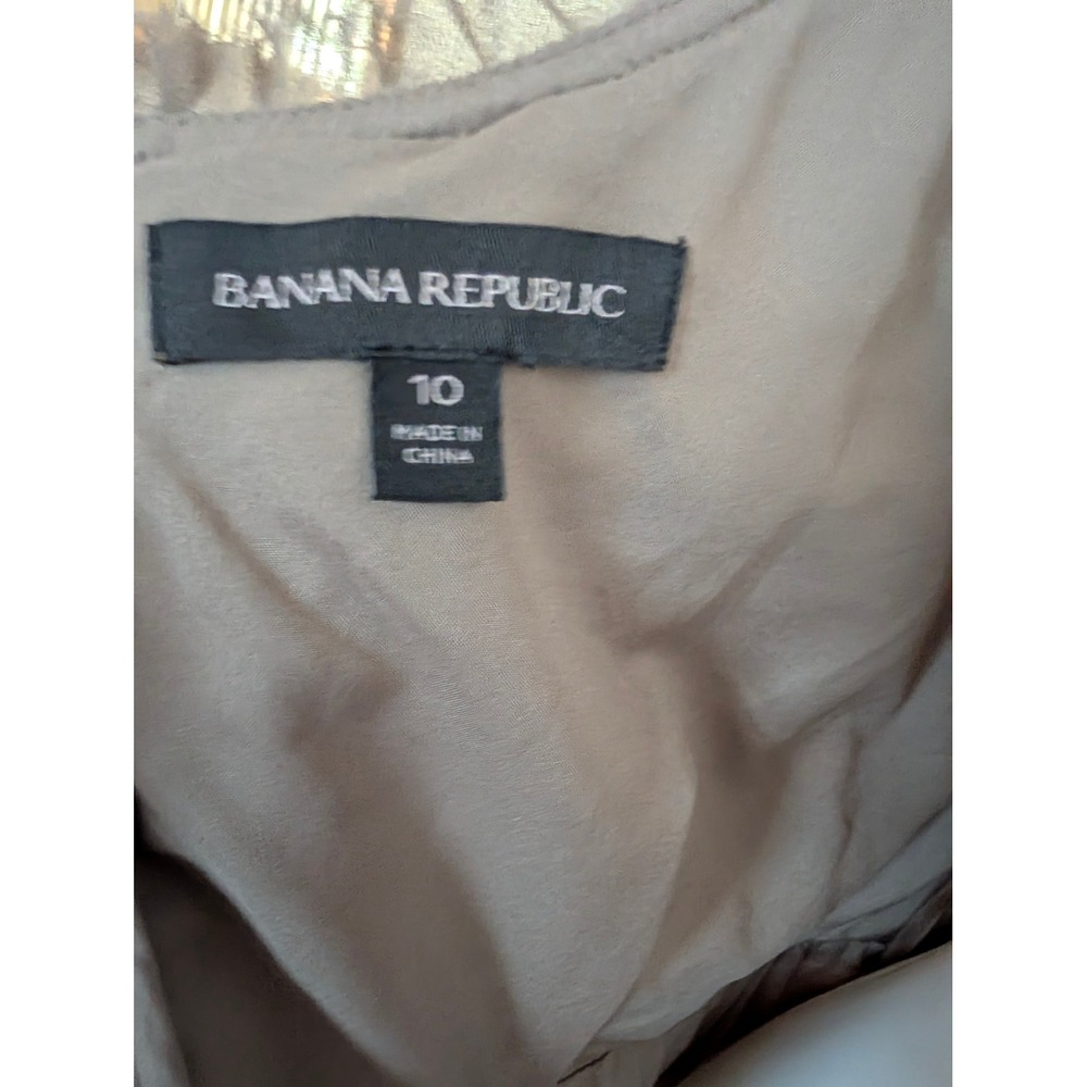 Banana Republic Pleated Open Back Tiered Midi Dress Olive Green Size 20 - Picture 9 of 10